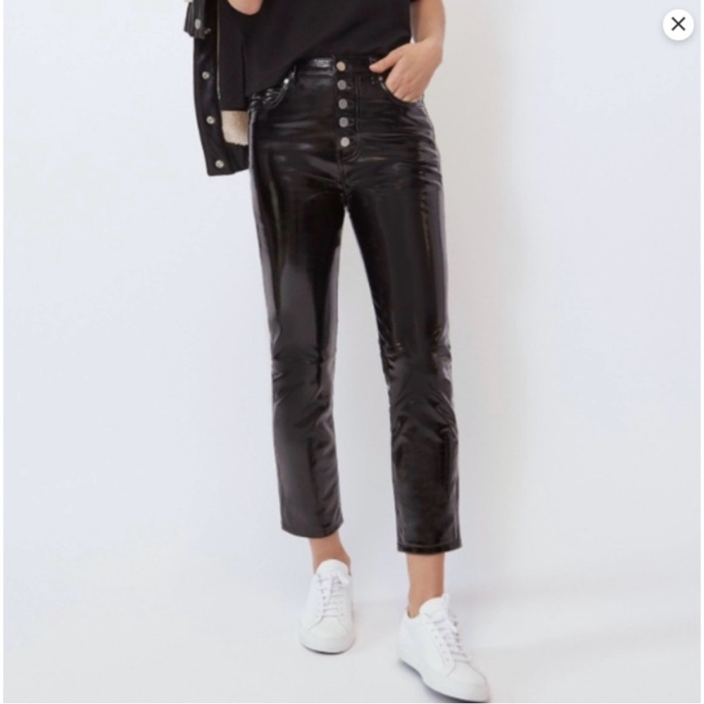 NEW BLDWN The Parker Patent Leather Pants, High-rise Size 27